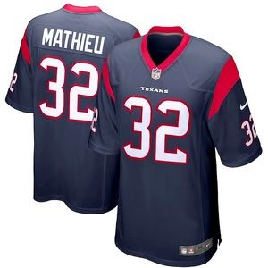 Rare NWT Nike Tyrann Mathieu Houston Texans #32 Navy Blue NFL Game Jersey Mens S